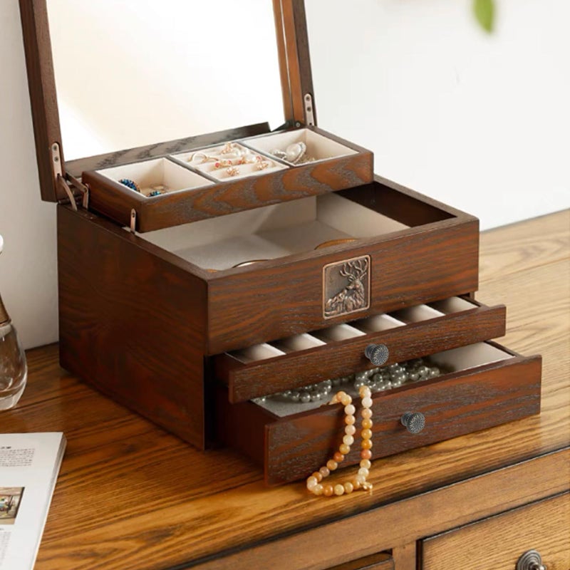 Geesatis 16 pcs Bronze Antique Knob Handles Flower Pattern Jewelry Box Drawer Cupboard Wardrobe Cabinet Pull Knobs Handles, with Mounting Screws, 0.7 x 0.6 inch, Mini Knobs - Image 5